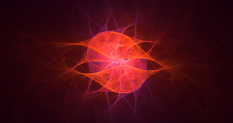 3D rendering abstract multicolor fractal light background