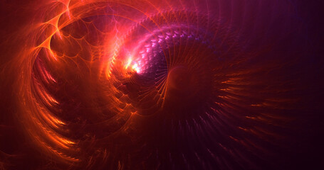 3D rendering abstract multicolor fractal light background