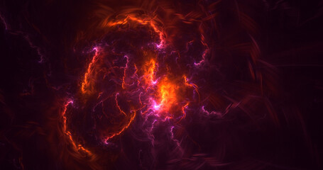 3D rendering abstract multicolor fractal light background