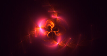 3D rendering abstract multicolor fractal light background