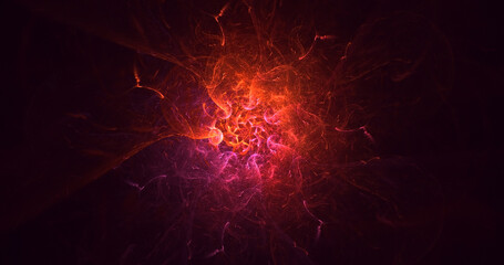 3D rendering abstract colorful fractal light background