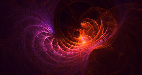 3D rendering abstract colorful fractal light background