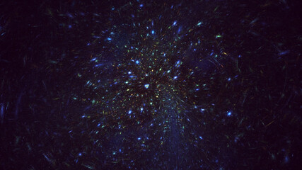 3D rendering abstract colorful fractal light background