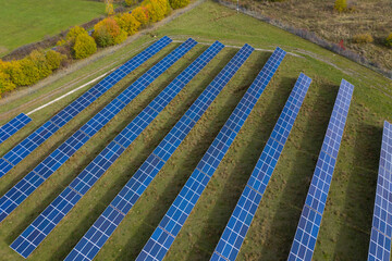 Solar panels aerial view