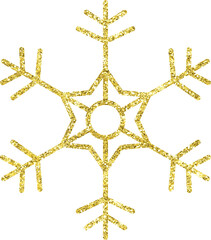 Naklejka premium Gold glitter snowflake