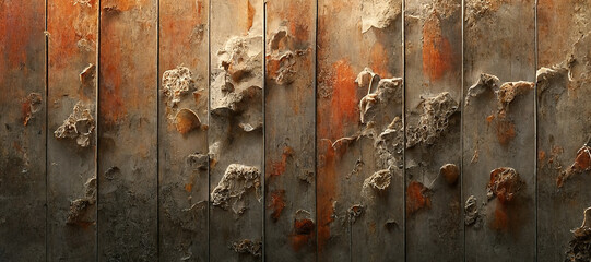 rusty and peeling wooden wall texture background