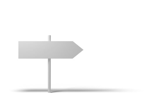 Naklejki one blank direction sign board mockup, 3d rendering