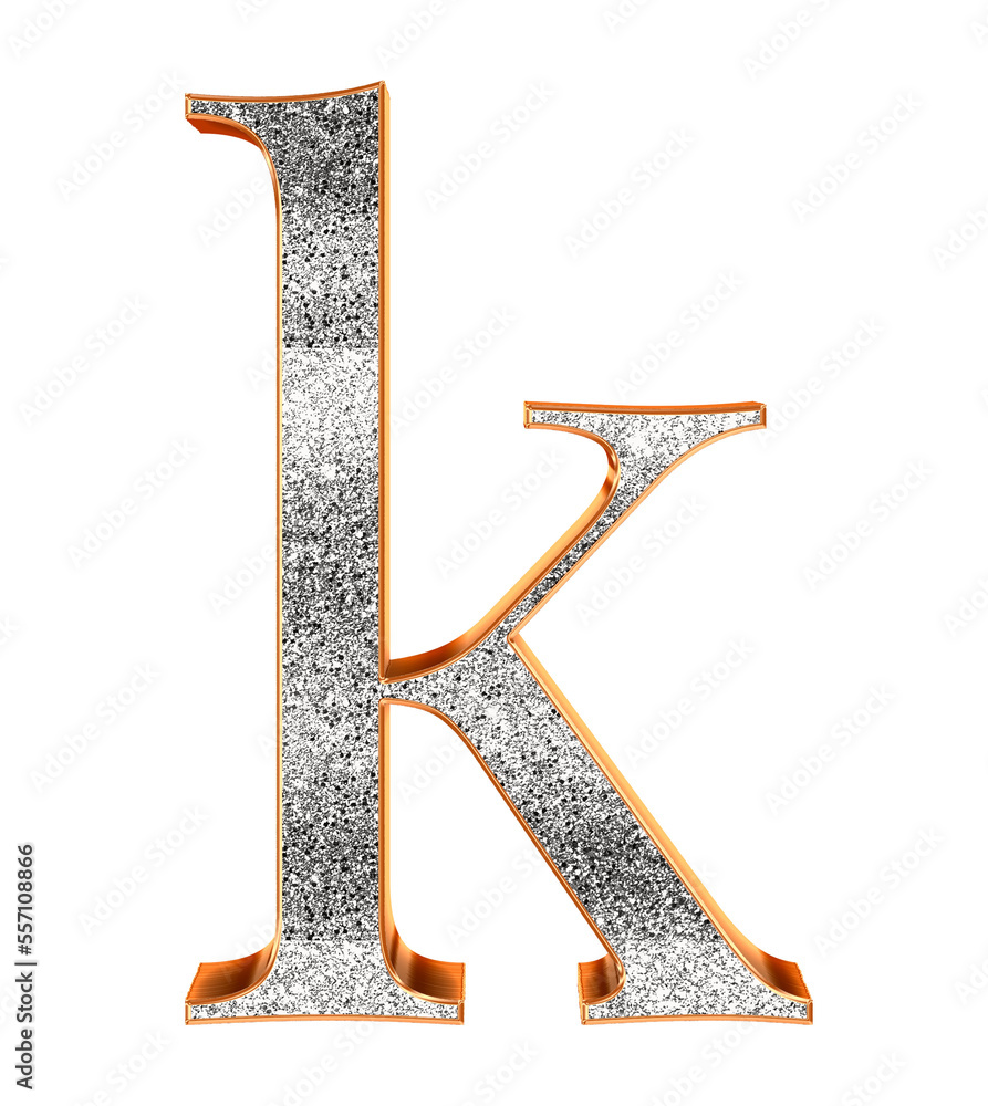 Fototapete silver 3d bling alphabet lowercase letters. this is a part of a set which also includes uppercase le
