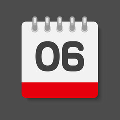 Icon page calendar day - number 6