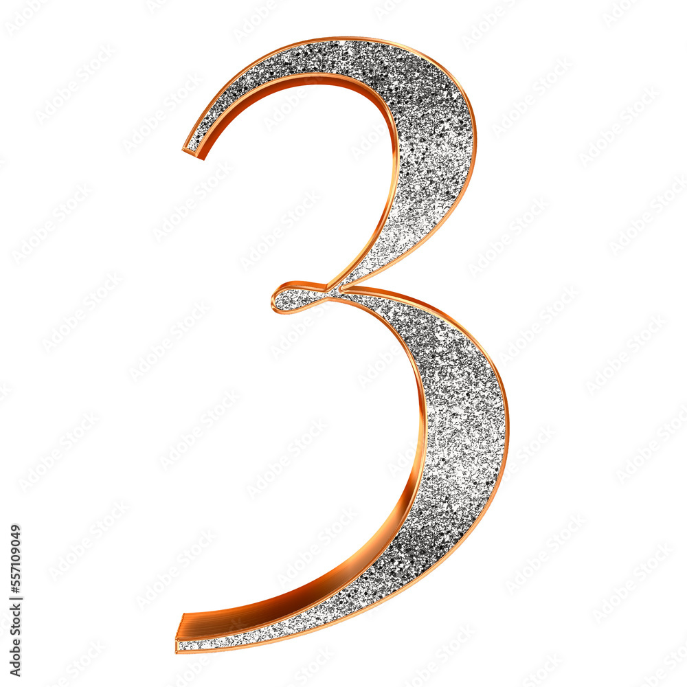 Fototapete silver 3d bling alphabet numbers. this is a part of a set which also includes uppercase and lowercas