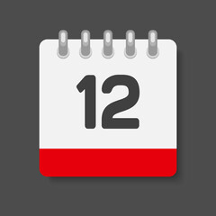 Icon page calendar day - number 12