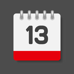 Icon page calendar day - number 13