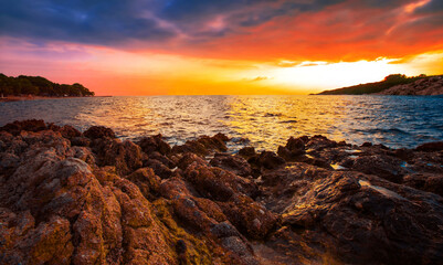 amazing rocky coast, Makarska , Dalmatia, Croatia, Europe.	...exclusive - this image is sold only on Adobe stock