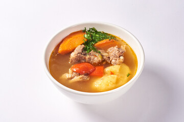 shurpa soup on a white background