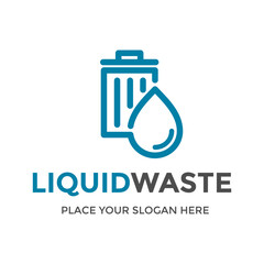 Liquid waste vector logo template. This design use trash and water symbol. Suitable for industry.