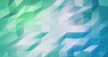 Abstract moving triangles green low poly digital futuristic. Abstract background