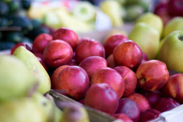 Oriental bazaar apples, plum, peach