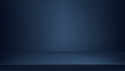 Display 3d Blue Background,Empty Room Studio with shelf.Dark Navy Gallery room with copy space,Abstract minimal design for backdrop shooting for product presentation on Winter,Spring,Summer promotion