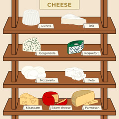 Various types of Cheese Vectore Collection