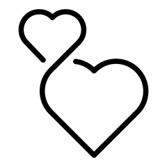 Connected hearts icon in modern style.