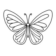 Vector butterfly icon/ Black and white butterfly symbol for design, banner, textile, logo.