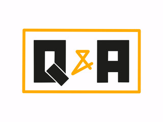 Q and A icon. Question and answer hand drawn illustration.