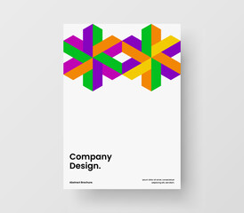 Creative geometric pattern catalog cover layout. Fresh pamphlet vector design template.