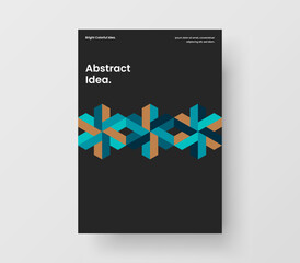 Vivid catalog cover A4 vector design concept. Premium geometric shapes presentation illustration.