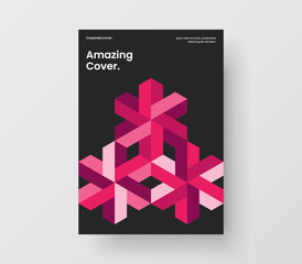 Clean geometric shapes booklet layout. Multicolored annual report A4 vector design illustration.