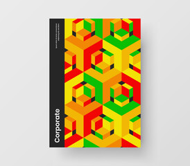 Isolated cover A4 design vector concept. Minimalistic mosaic tiles presentation layout.