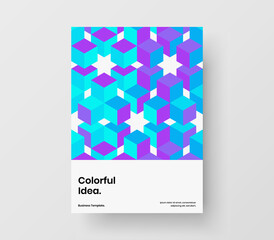 Amazing geometric tiles placard illustration. Isolated journal cover design vector concept.
