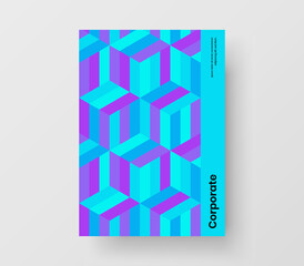 Original geometric shapes brochure illustration. Modern company cover A4 vector design template.