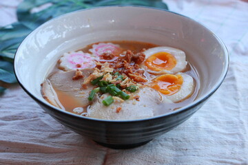 The bowl of Japanese Ramen.