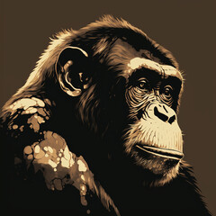 Monkey Vector Art AI Generated