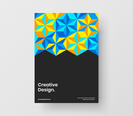 Multicolored mosaic pattern banner illustration. Premium magazine cover vector design template.
