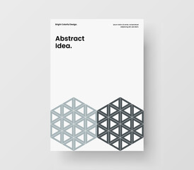 Clean poster vector design concept. Colorful geometric shapes corporate brochure layout.