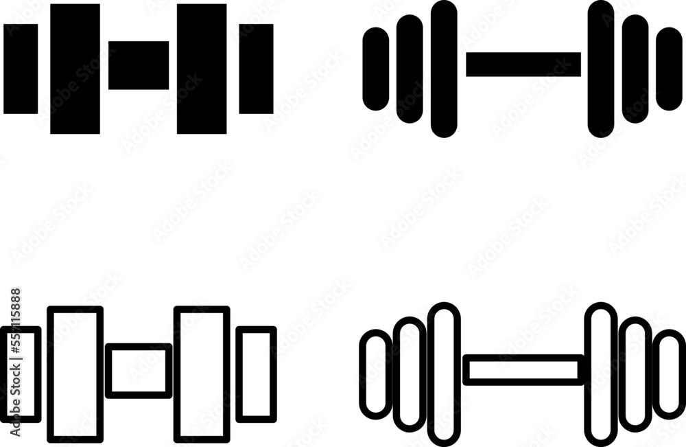 Poster dumbbell set simple icon for apps and web sites.eps