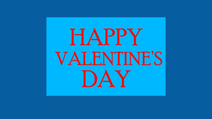 Valentine's Day Greetings. Animated text on a blue background. Declaration of love. Intro for love video. Congratulations to the beloved person on the holiday of love. 3D render