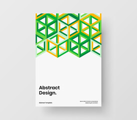 Amazing geometric hexagons leaflet template. Colorful presentation vector design concept.
