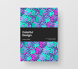 Modern banner A4 vector design concept. Premium geometric tiles corporate cover illustration.