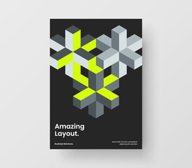 Fototapeta premium Minimalistic cover A4 design vector layout. Bright geometric tiles poster concept.