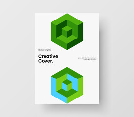 Simple geometric tiles booklet illustration. Multicolored presentation vector design template.