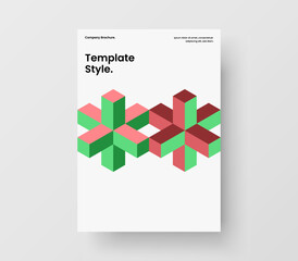 Bright front page vector design layout. Trendy mosaic shapes corporate brochure concept.