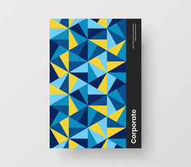 Colorful mosaic shapes corporate identity illustration. Multicolored brochure design vector layout.