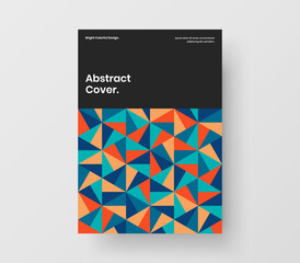Creative booklet A4 design vector concept. Simple geometric shapes company brochure template.