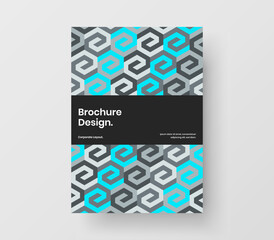 Abstract company brochure design vector layout. Clean geometric hexagons magazine cover concept.