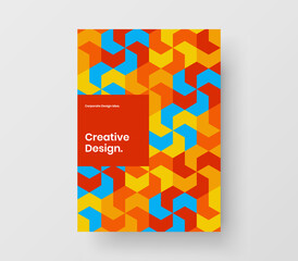 Unique geometric tiles corporate identity concept. Modern leaflet A4 design vector illustration.