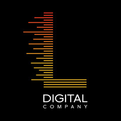 Letter L logo design vector template, fast speed technology moving, quick energy symbol. This logo is suitable for digital, techno.