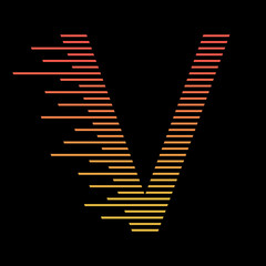 Letter V logo design vector template, fast speed technology moving, quick energy symbol. This logo is suitable for digital, techno.