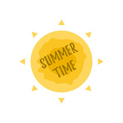 Summer label vector design illustration, collection of hand drawn summer elements, summer time, 